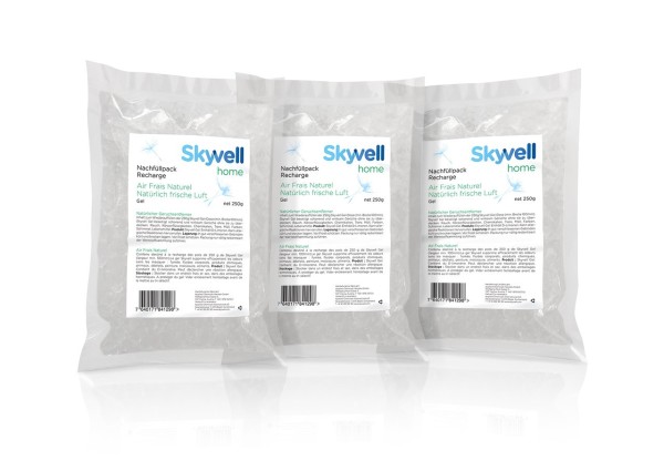 3-er Pack Skyvell home Geruchsentferner-Gel 250g Nachfüllbeutel